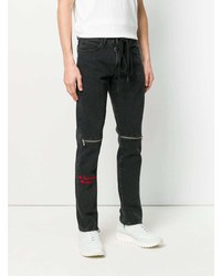 schwarze bedruckte Jeans von Off-White