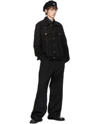 schwarze bedruckte Jeansjacke von Marine Serre
