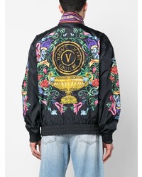 schwarze bedruckte Jeansjacke von VERSACE JEANS COUTURE