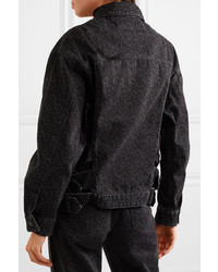 schwarze bedruckte Jeansjacke von McQ Alexander McQueen