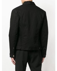 schwarze bedruckte Shirtjacke aus Jeans von Christian Pellizzari