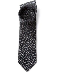 schwarze bedruckte Krawatte von Lanvin