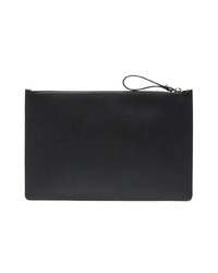 schwarze bedruckte Leder Clutch Handtasche von Valentino