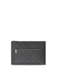 schwarze bedruckte Leder Clutch Handtasche von Burberry