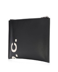 schwarze bedruckte Leder Clutch Handtasche von A.P.C.