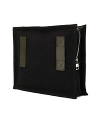 schwarze bedruckte Leder Clutch Handtasche von Alexander McQueen