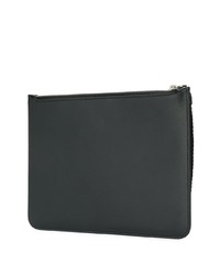 schwarze bedruckte Leder Clutch Handtasche von Neil Barrett