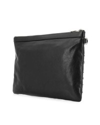 schwarze bedruckte Leder Clutch Handtasche von Jimmy Choo