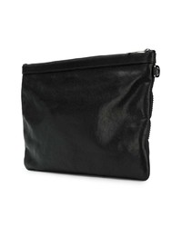 schwarze bedruckte Leder Clutch Handtasche von Jimmy Choo