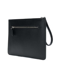 schwarze bedruckte Leder Clutch Handtasche von Salvatore Ferragamo