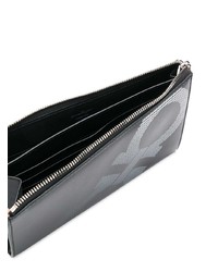 schwarze bedruckte Leder Clutch Handtasche von Salvatore Ferragamo