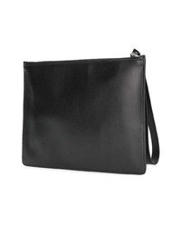 schwarze bedruckte Leder Clutch Handtasche von Marcelo Burlon County of Milan