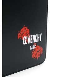 schwarze bedruckte Leder Clutch Handtasche von Givenchy