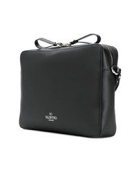 schwarze bedruckte Leder Clutch Handtasche von Valentino