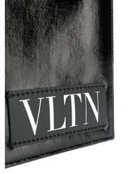 schwarze bedruckte Leder Clutch Handtasche von Valentino