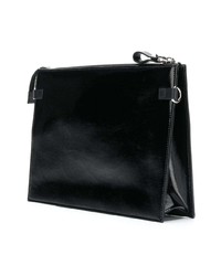 schwarze bedruckte Leder Clutch Handtasche von Valentino