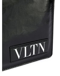 schwarze bedruckte Leder Clutch Handtasche von Valentino