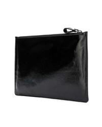 schwarze bedruckte Leder Clutch Handtasche von Valentino