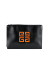 schwarze bedruckte Leder Clutch Handtasche von Givenchy