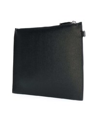 schwarze bedruckte Leder Clutch Handtasche von Philipp Plein