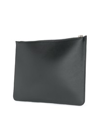 schwarze bedruckte Leder Clutch Handtasche von Neil Barrett