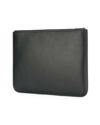schwarze bedruckte Leder Clutch Handtasche von Neil Barrett
