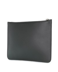 schwarze bedruckte Leder Clutch Handtasche von Neil Barrett