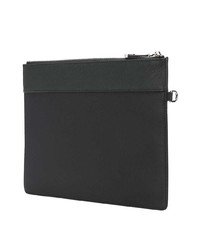 schwarze bedruckte Leder Clutch Handtasche von Philipp Plein