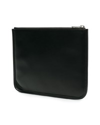 schwarze bedruckte Leder Clutch Handtasche von A.P.C.