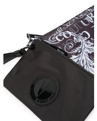 schwarze bedruckte Leder Clutch Handtasche von VERSACE JEANS COUTURE