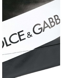 schwarze bedruckte Leder Clutch Handtasche von Dolce & Gabbana