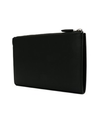 schwarze bedruckte Leder Clutch Handtasche von Salvatore Ferragamo