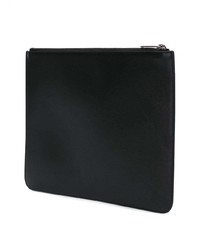 schwarze bedruckte Leder Clutch Handtasche von Givenchy