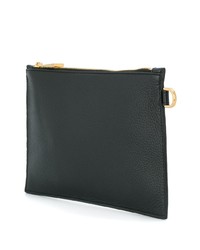 schwarze bedruckte Leder Clutch Handtasche von Versace