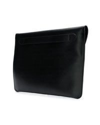 schwarze bedruckte Leder Clutch Handtasche von Stella McCartney