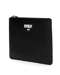 schwarze bedruckte Leder Clutch Handtasche von Givenchy