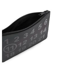 schwarze bedruckte Leder Clutch Handtasche von Maison Margiela