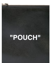 schwarze bedruckte Leder Clutch Handtasche von Off-White