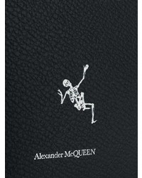 schwarze bedruckte Leder Clutch Handtasche von Alexander McQueen