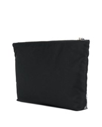 schwarze bedruckte Leder Clutch Handtasche von Alexander McQueen