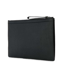 schwarze bedruckte Leder Clutch Handtasche von Bally