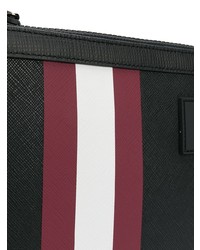 schwarze bedruckte Leder Clutch Handtasche von Bally