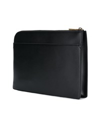 schwarze bedruckte Leder Clutch Handtasche von Versace