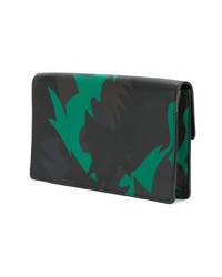 schwarze bedruckte Leder Clutch von Tomas Maier