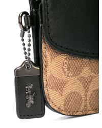 schwarze bedruckte Leder Clutch von Coach