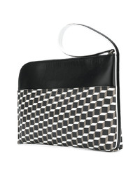 schwarze bedruckte Leder Clutch von Pierre Hardy