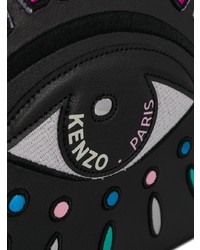 schwarze bedruckte Leder Clutch von Kenzo