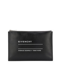 schwarze bedruckte Leder Clutch von Givenchy