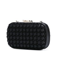 schwarze bedruckte Leder Clutch von Corto Moltedo