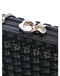 schwarze bedruckte Leder Clutch von Corto Moltedo